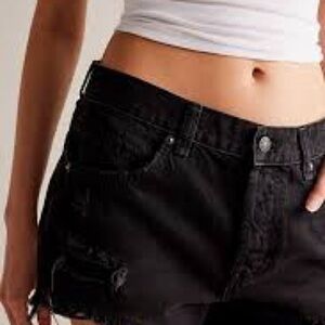 Free People cutoff black jean shorts size 28 like new condition